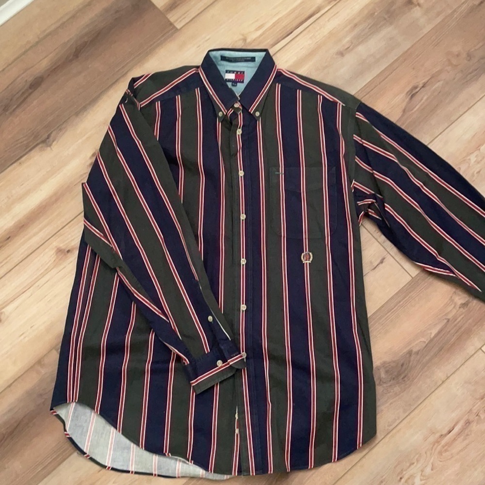 Vintage EUC Tommy Hilfiger striped button down